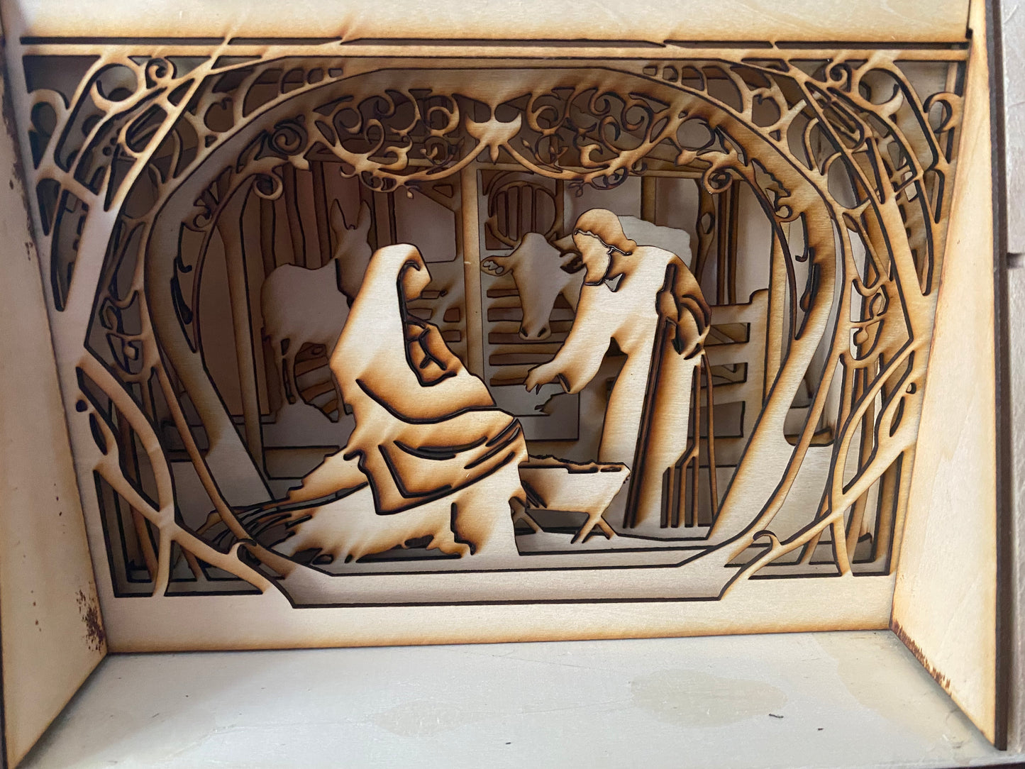 Wooden Manger scene